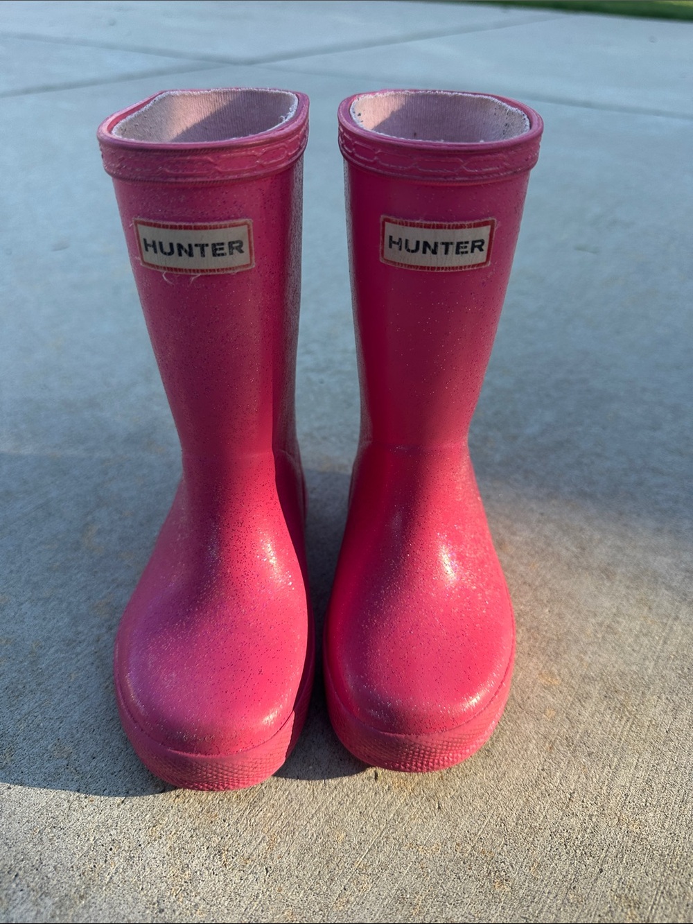 Hunter Kids Glitter Pink Rain Boots